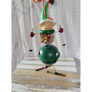 Elf skier skiing ornament present Xmas tree vintage